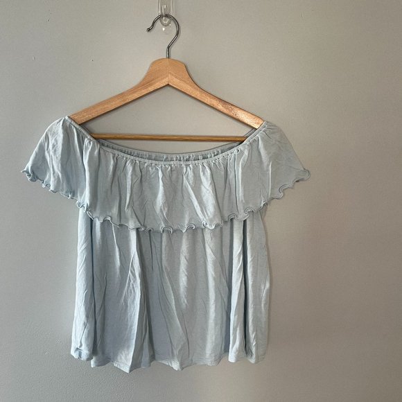 Off the shoulder baby blue top - Picture 1 of 2